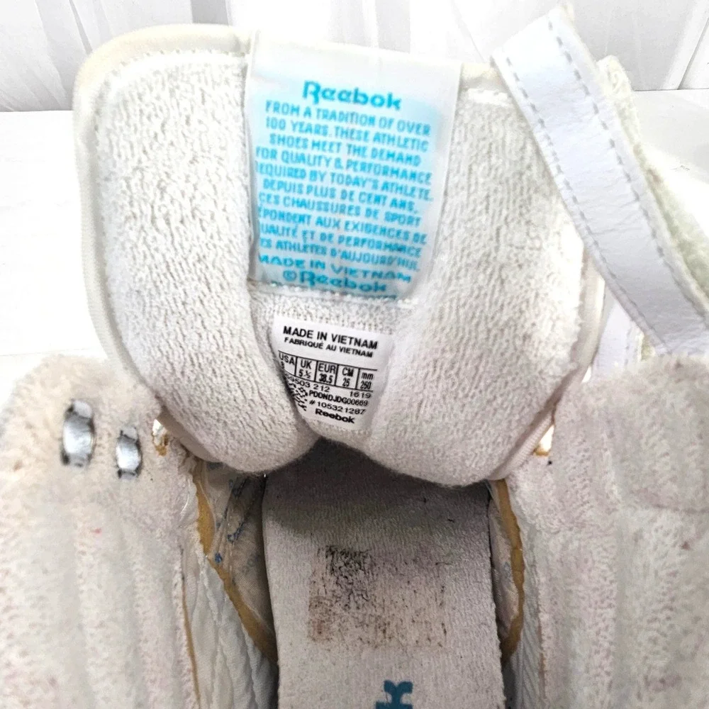 Reebok Freestyle Hi top White Leather High Top Sneakers 2240 Womens 8.5 classics - Picture 2 of 12